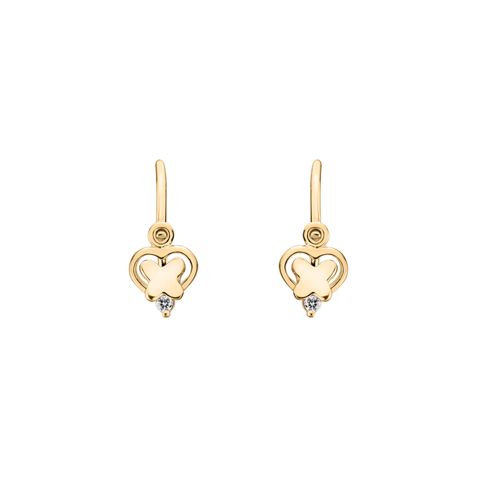 Children's diamond earrings Butterfly Harmony