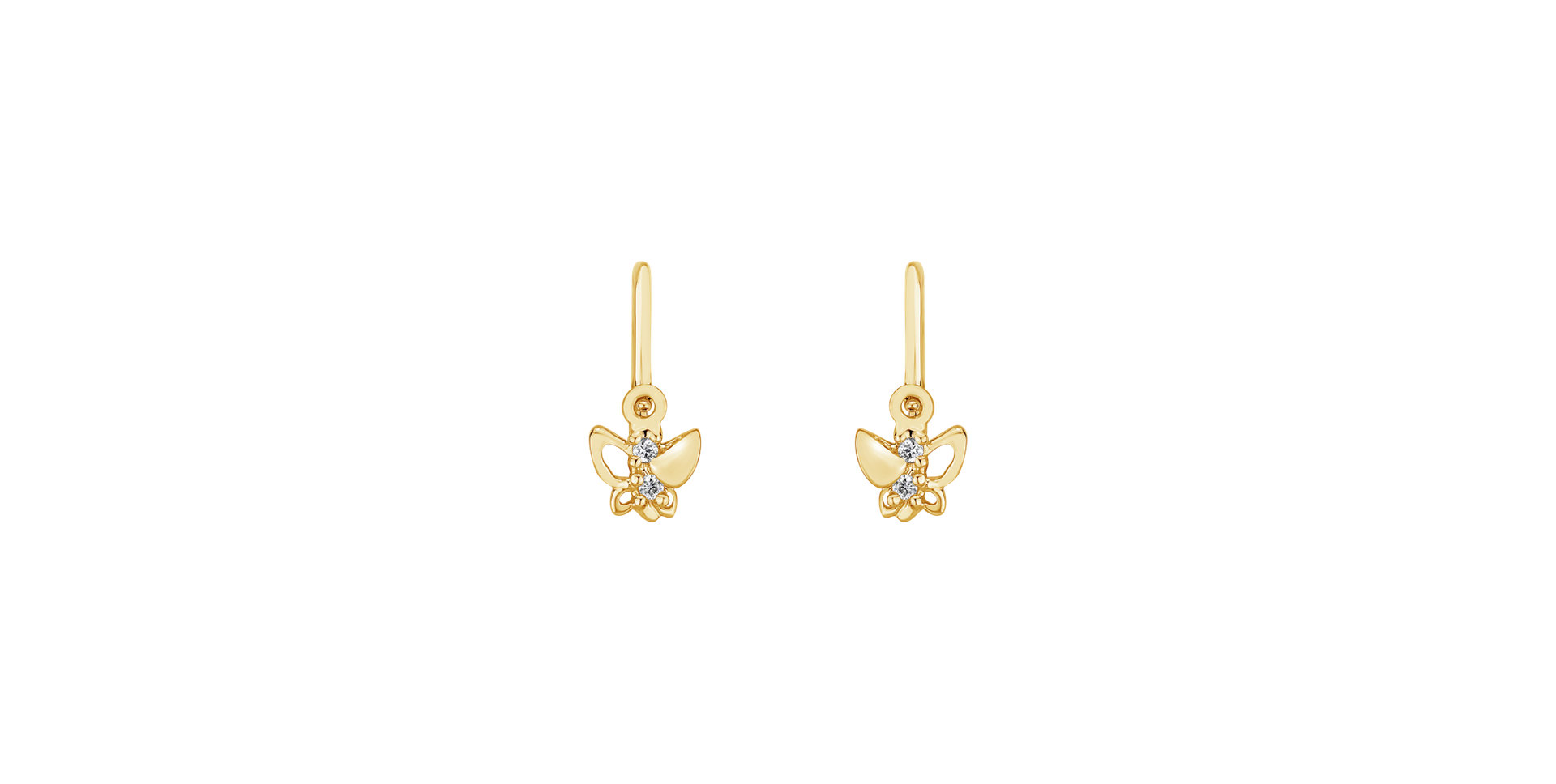 Children's diamond earrings Butterfly Elegance