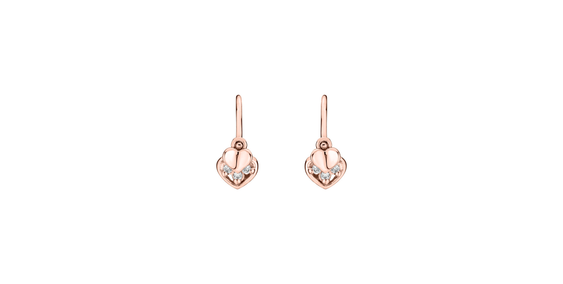 Children's diamond earrings Elegance Hearts