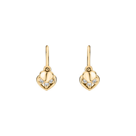 Children's diamond earrings Elegance Hearts