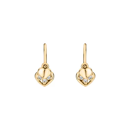 Children's diamond earrings Elegance Hearts