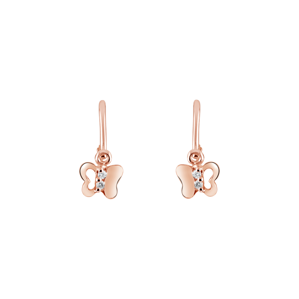 Children's diamond earrings Butterfly Symphony