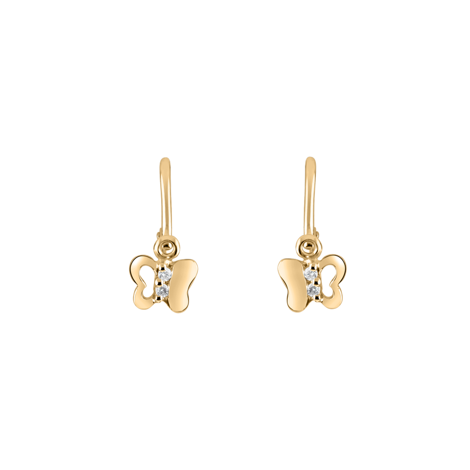 Children's diamond earrings Butterfly Symphony