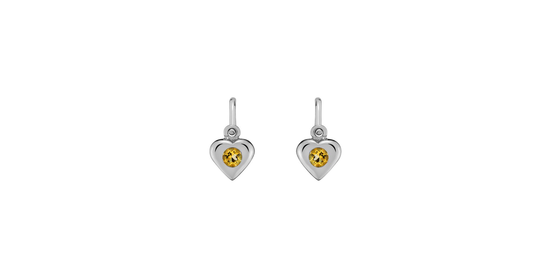 Children's earrings with Citrine Eternal Love