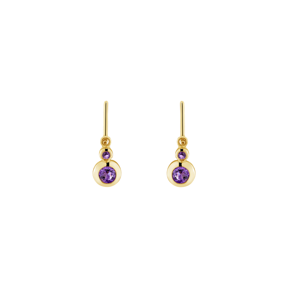 Children's earrings with Amethyst Baby Royalty