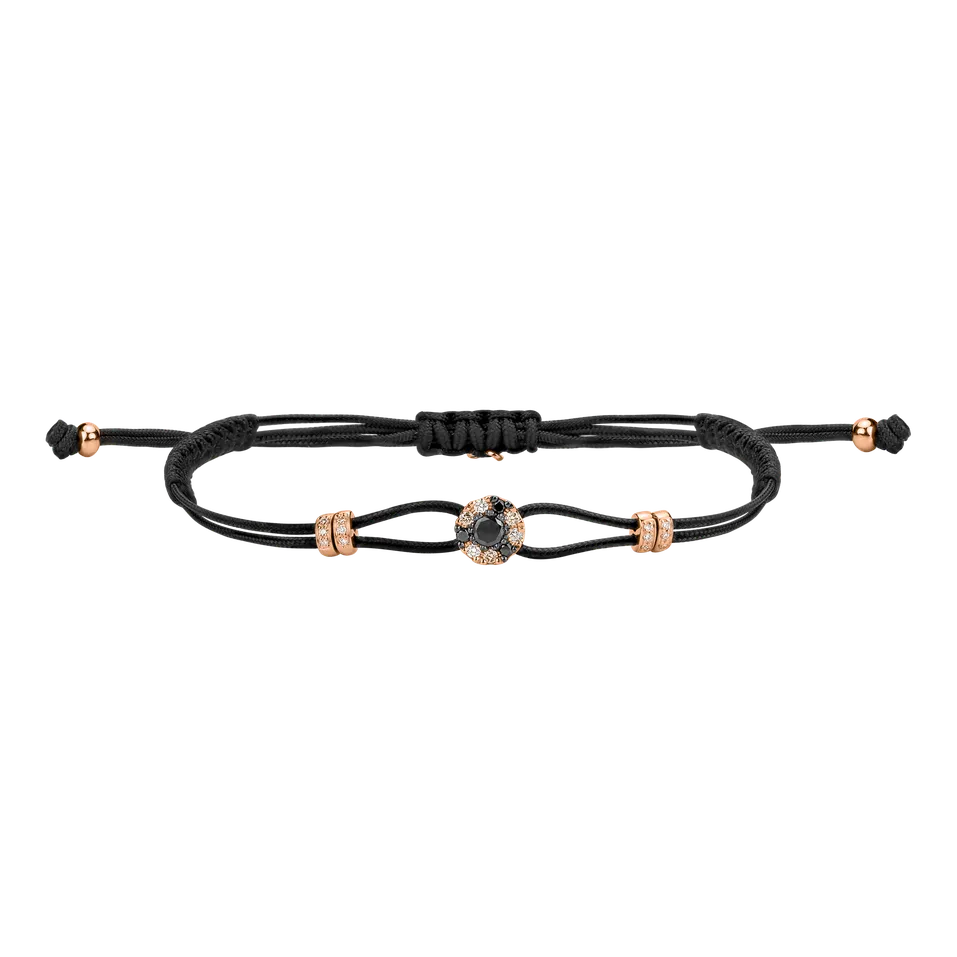 Bracelet with white, brown and black diamonds Shamballa