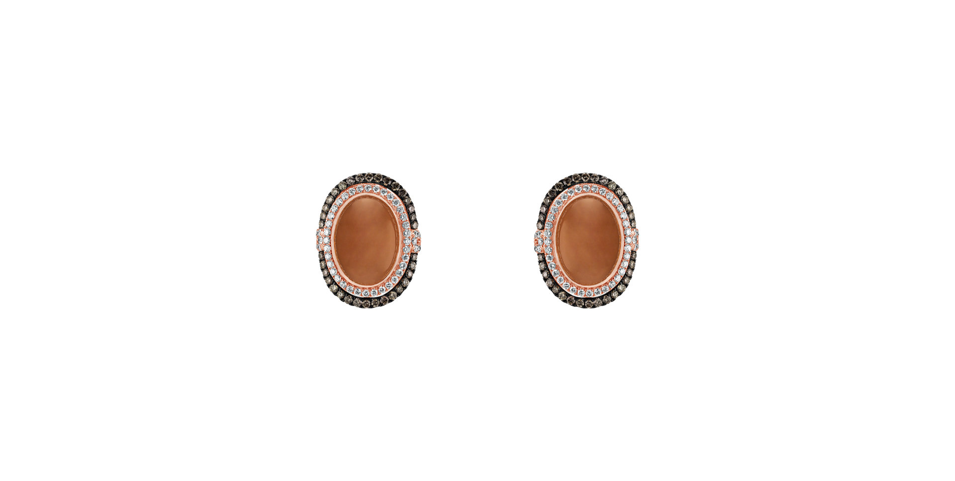 Earrings with Moonstone and brown diamonds Fairytale Alpenglow