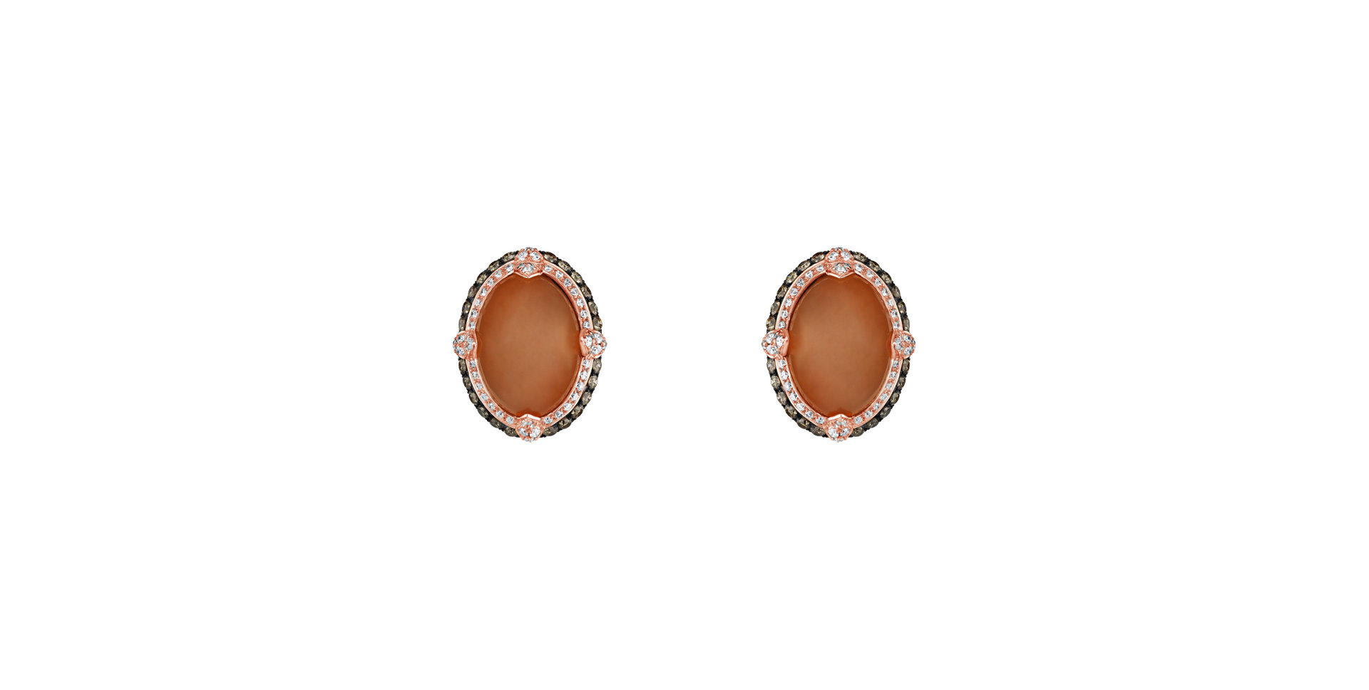 Earrings with Moonstone and brown diamonds Alpenglow Desire