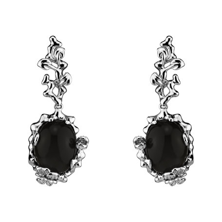 Diamond earrings with Moonstone Night Romance