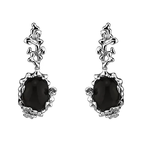 Diamond earrings with Moonstone Night Romance
