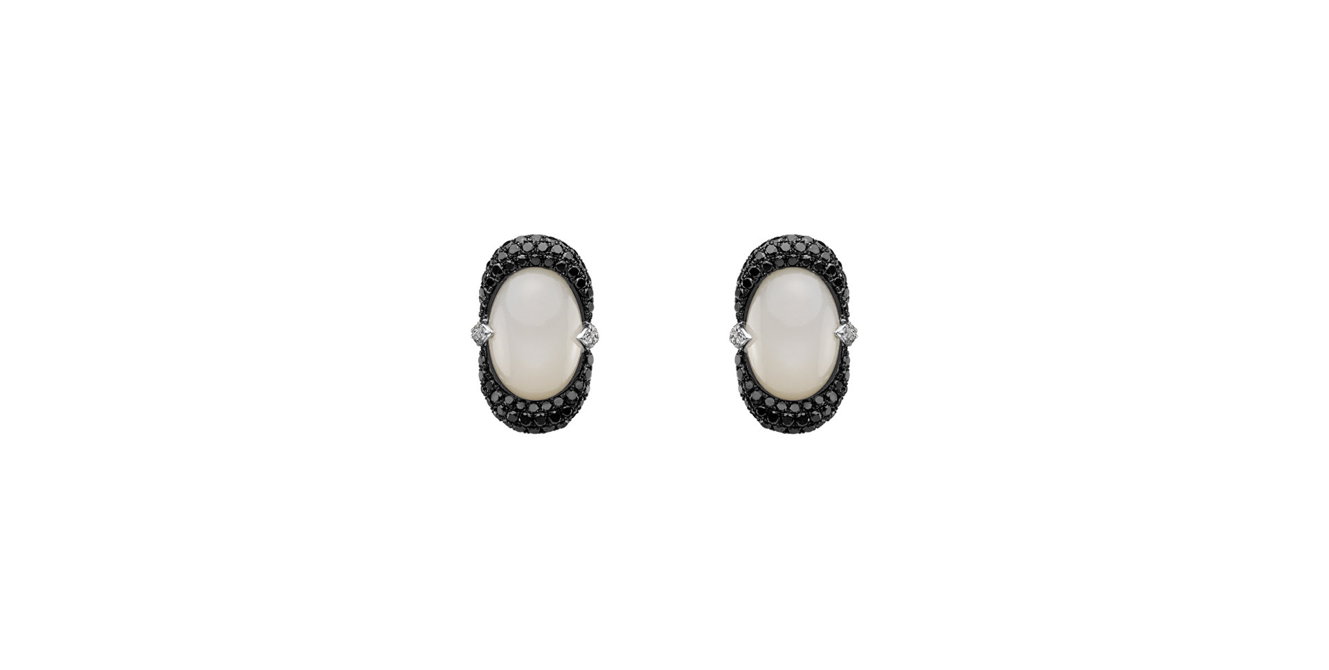 Diamond earrings with Moonstone Black and White Alchemy