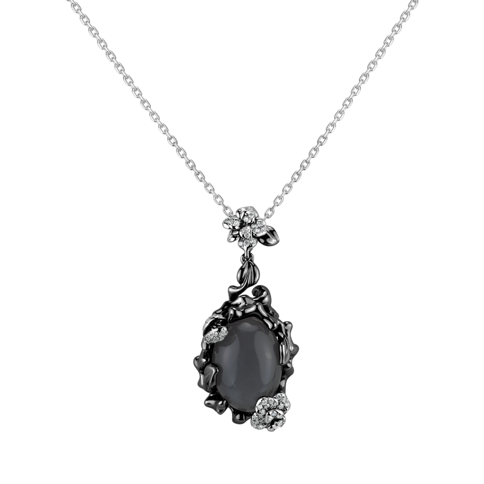 Diamond pendant with Moonstone Ocean Eye