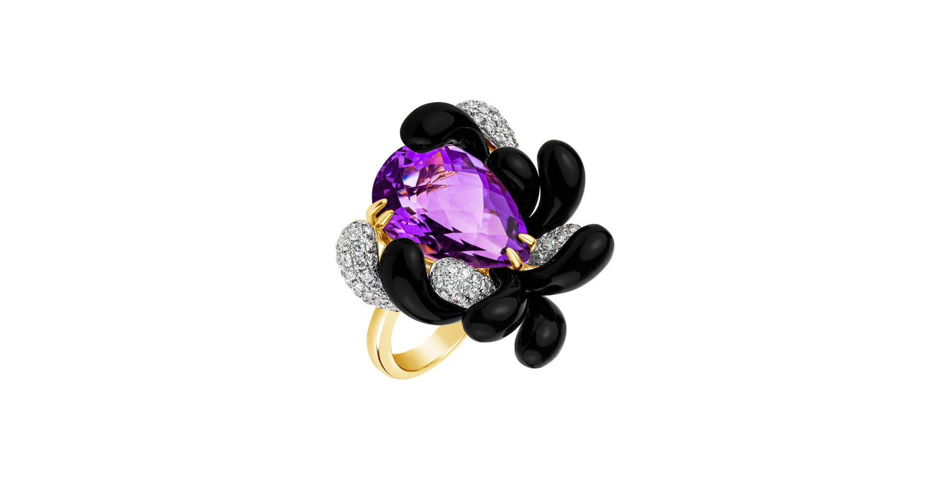 Diamond rings with Amethyst and Agate Daphne