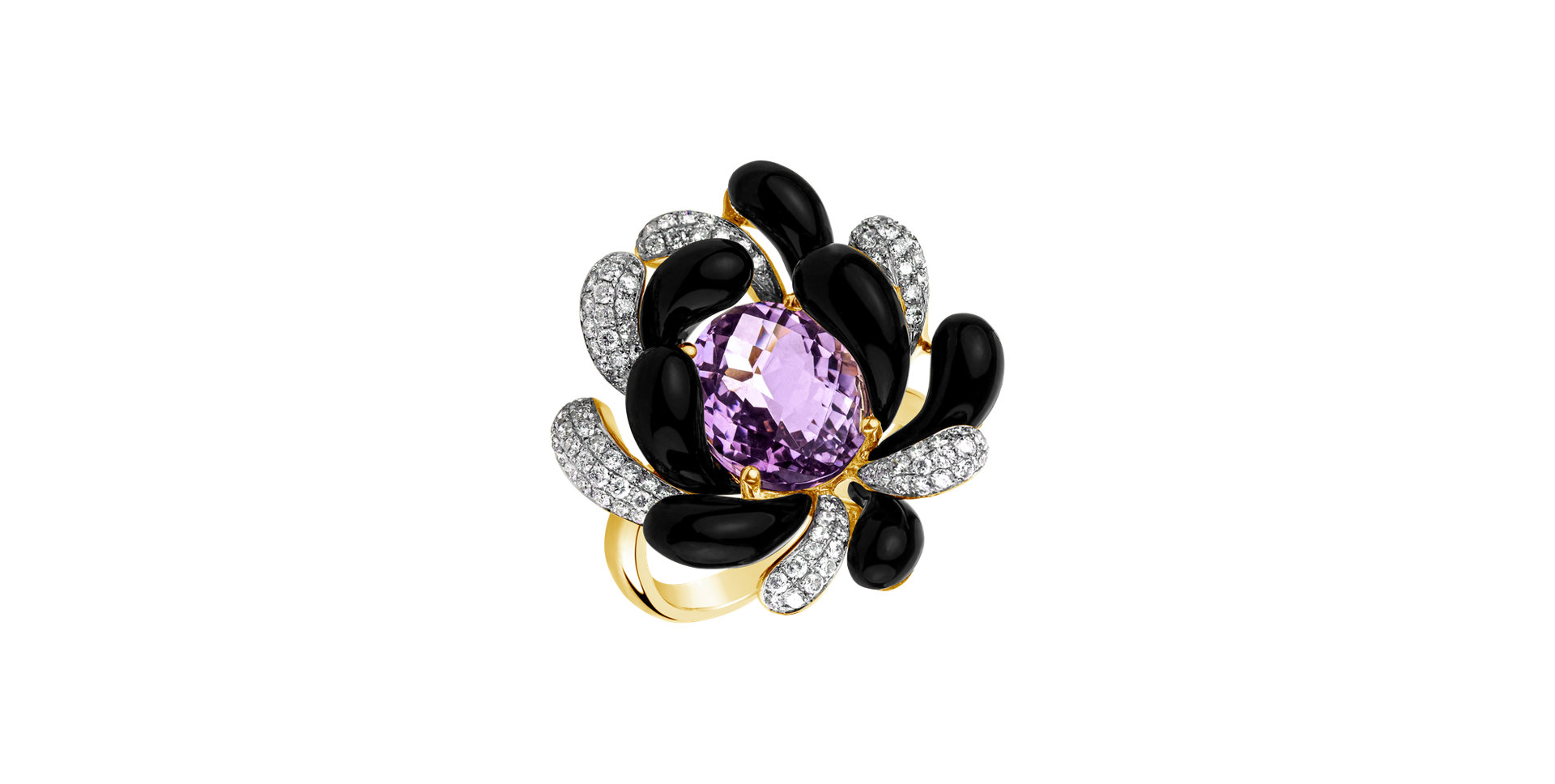 Diamond rings with Amethyst and Agate Arya