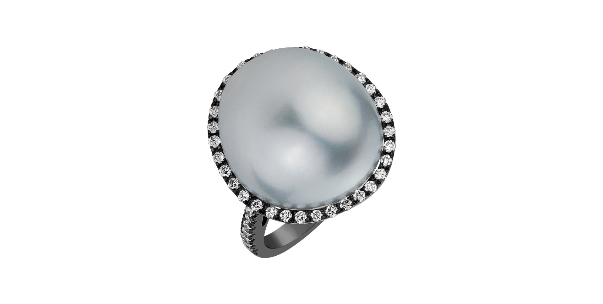 Diamond ring with Pearl Ocean Saint