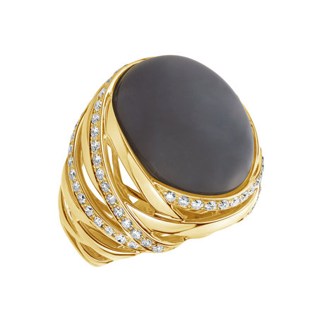Ring with Moonstone and diamonds Eminence of Sea