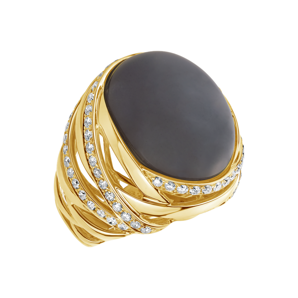 Ring with Moonstone and diamonds Eminence of Sea