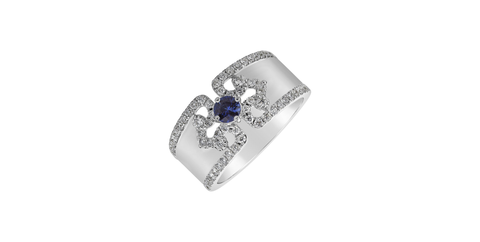 Diamond ring with Sapphire Royal Sapphire