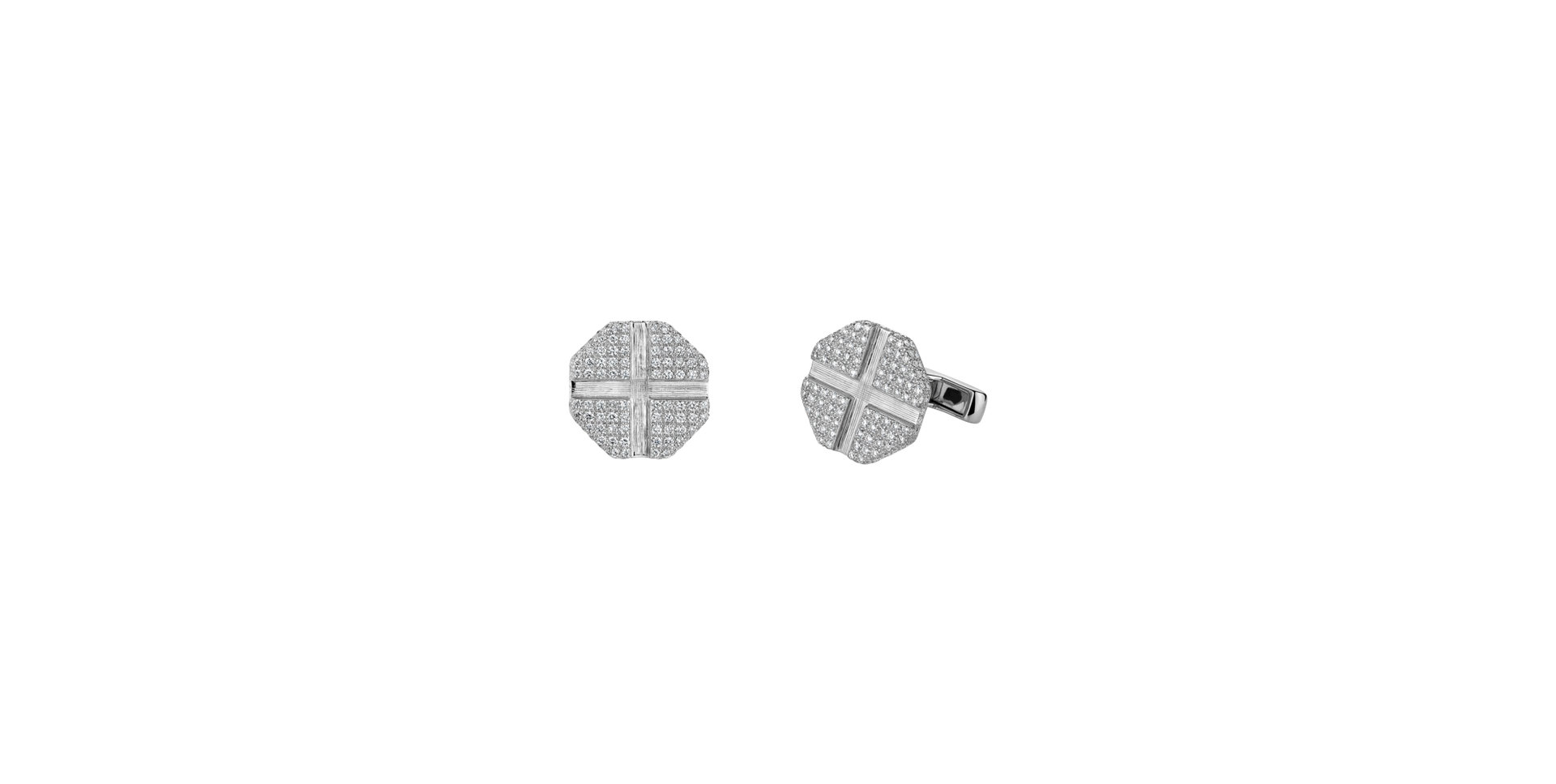Diamond Cufflinks Crossed