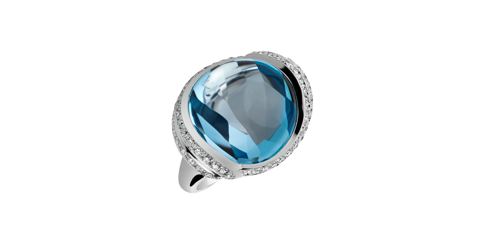 Diamond ring with Topaz Venus Poetry