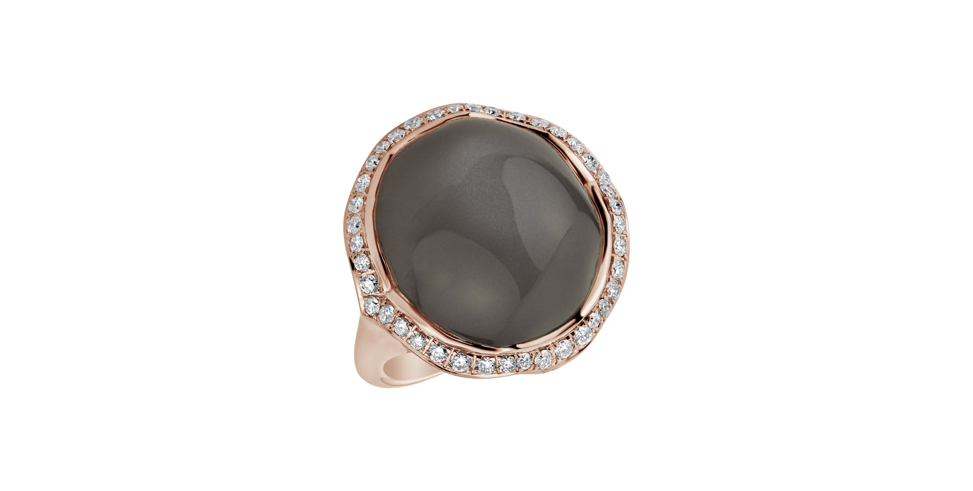 Ring with Moonstone and diamonds Dark Ocean