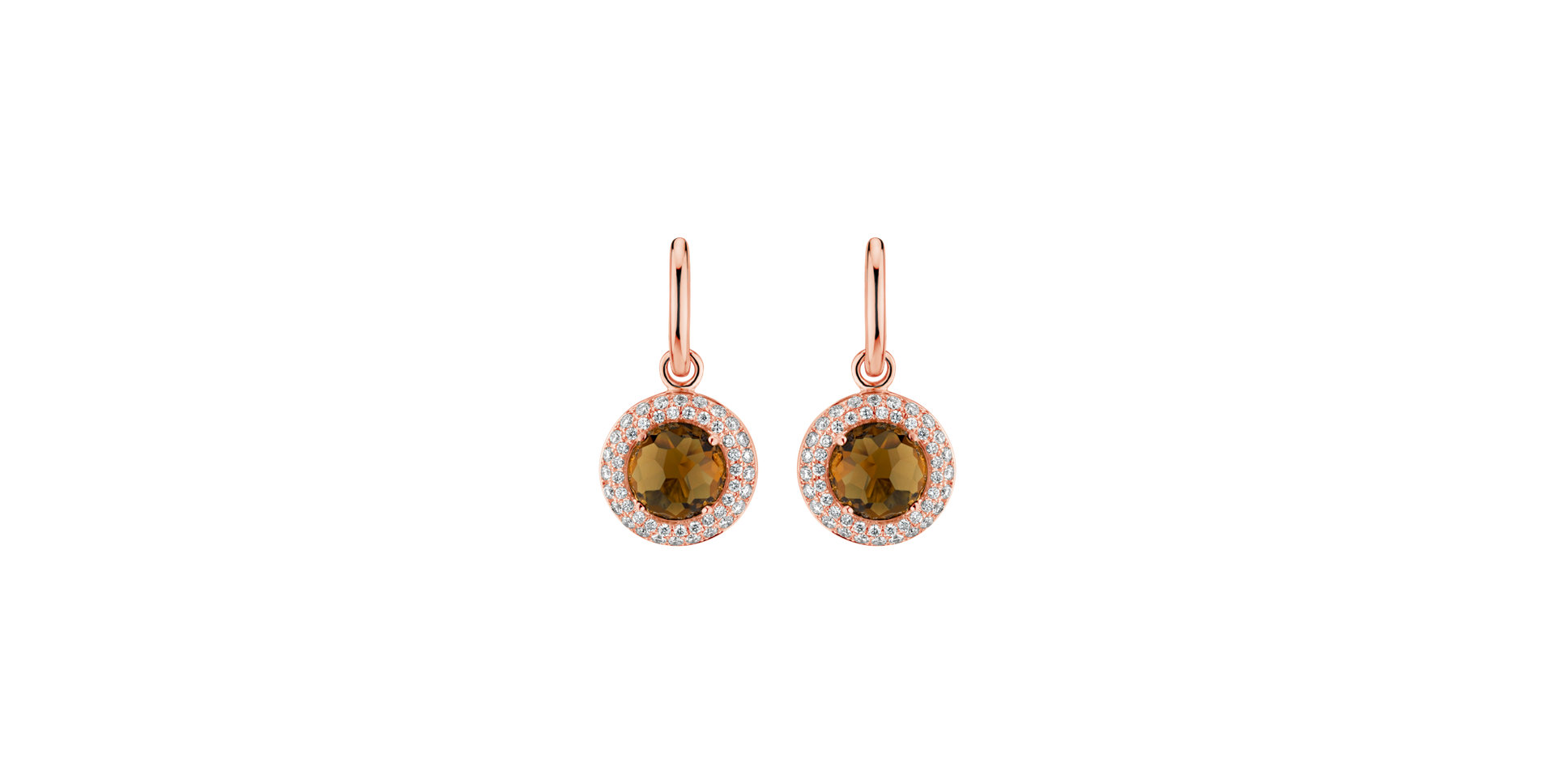 Diamond earrings with Quartz Yellow Lady