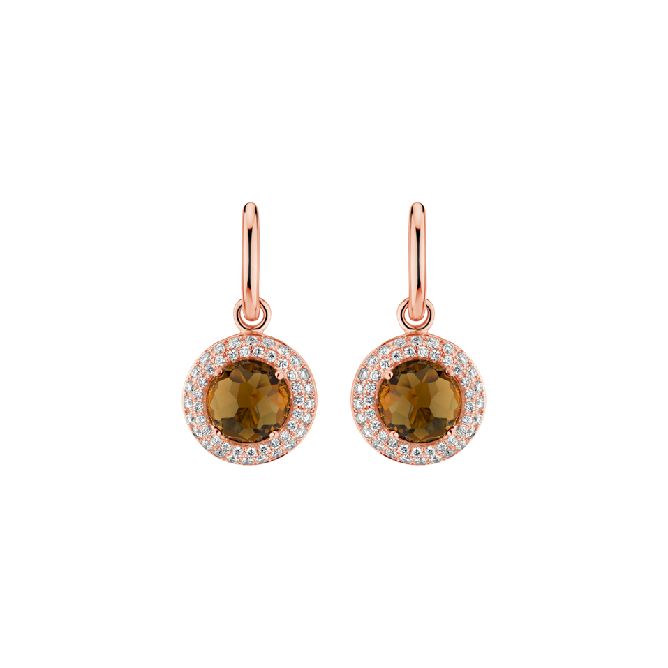 Diamond earrings with Quartz Yellow Lady