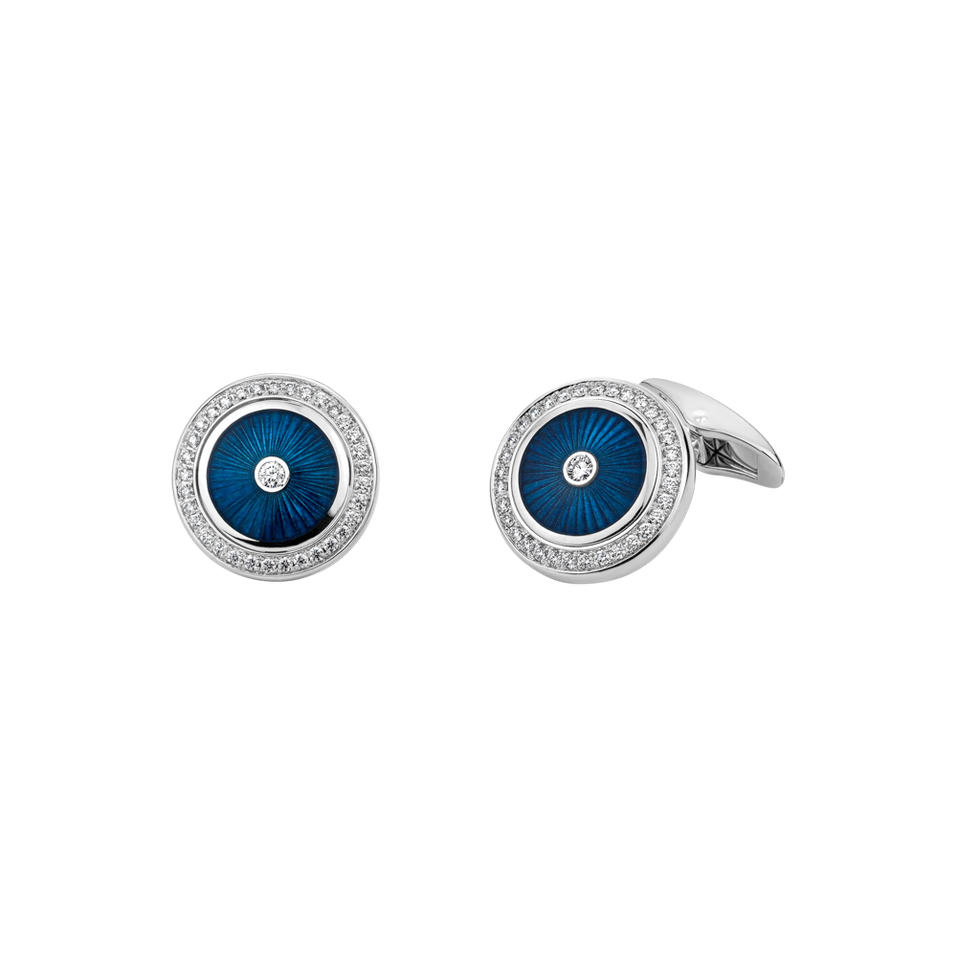 Diamond cufflinks with Enamel Maximus