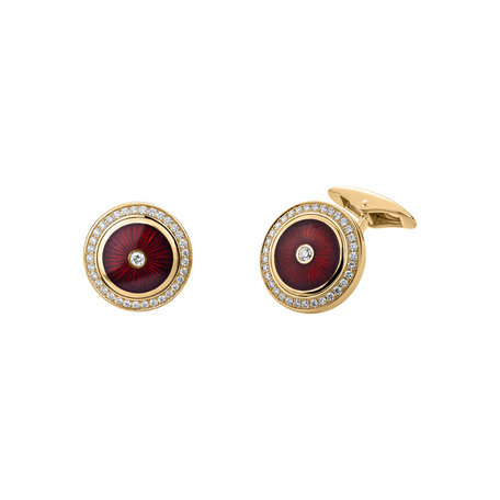 Diamond cufflinks with Enamel Nikolai