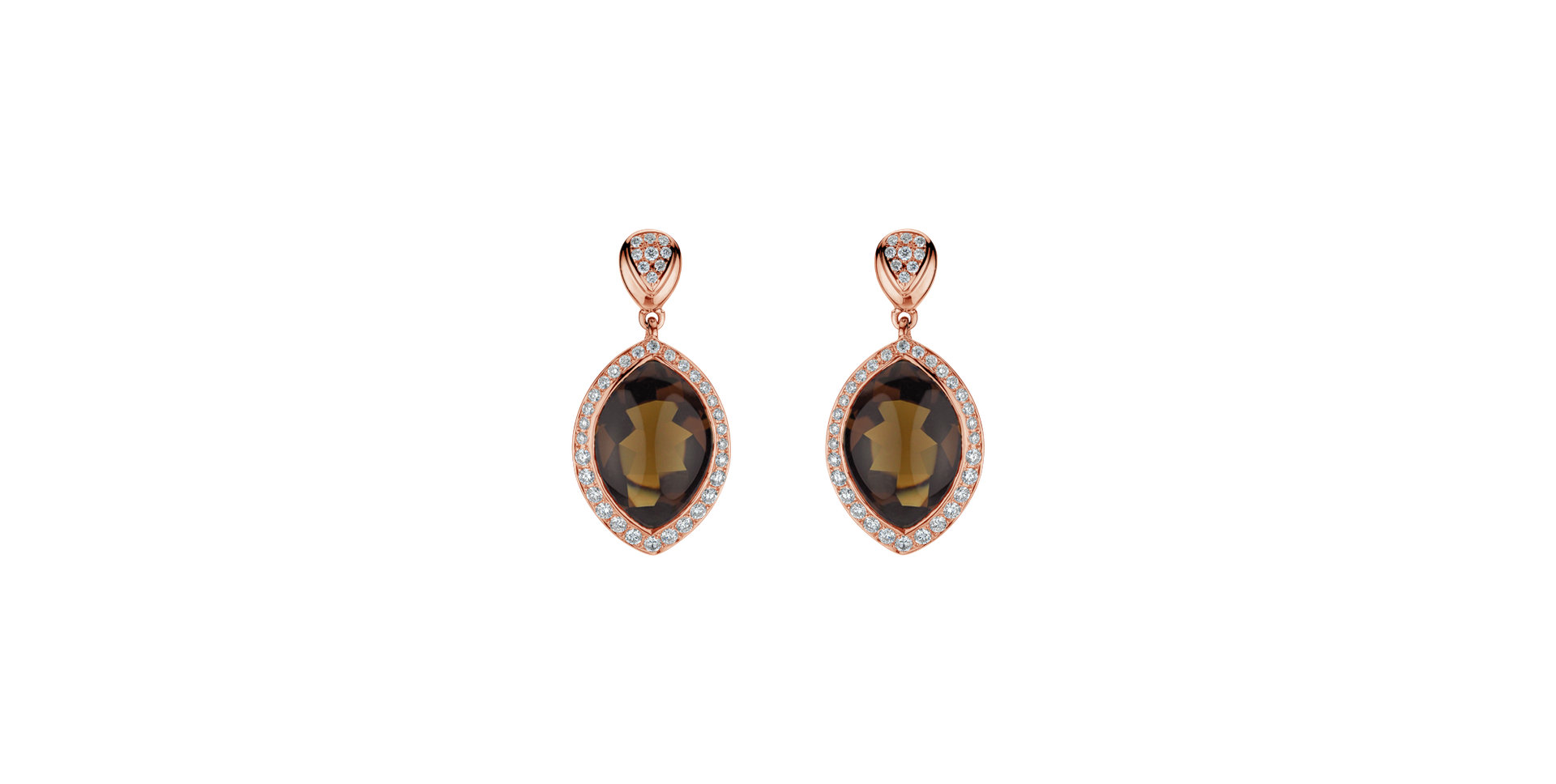 Diamond earrings with Quartz Yellow Queen