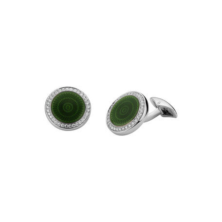 Diamond cufflinks with Enamel Envious