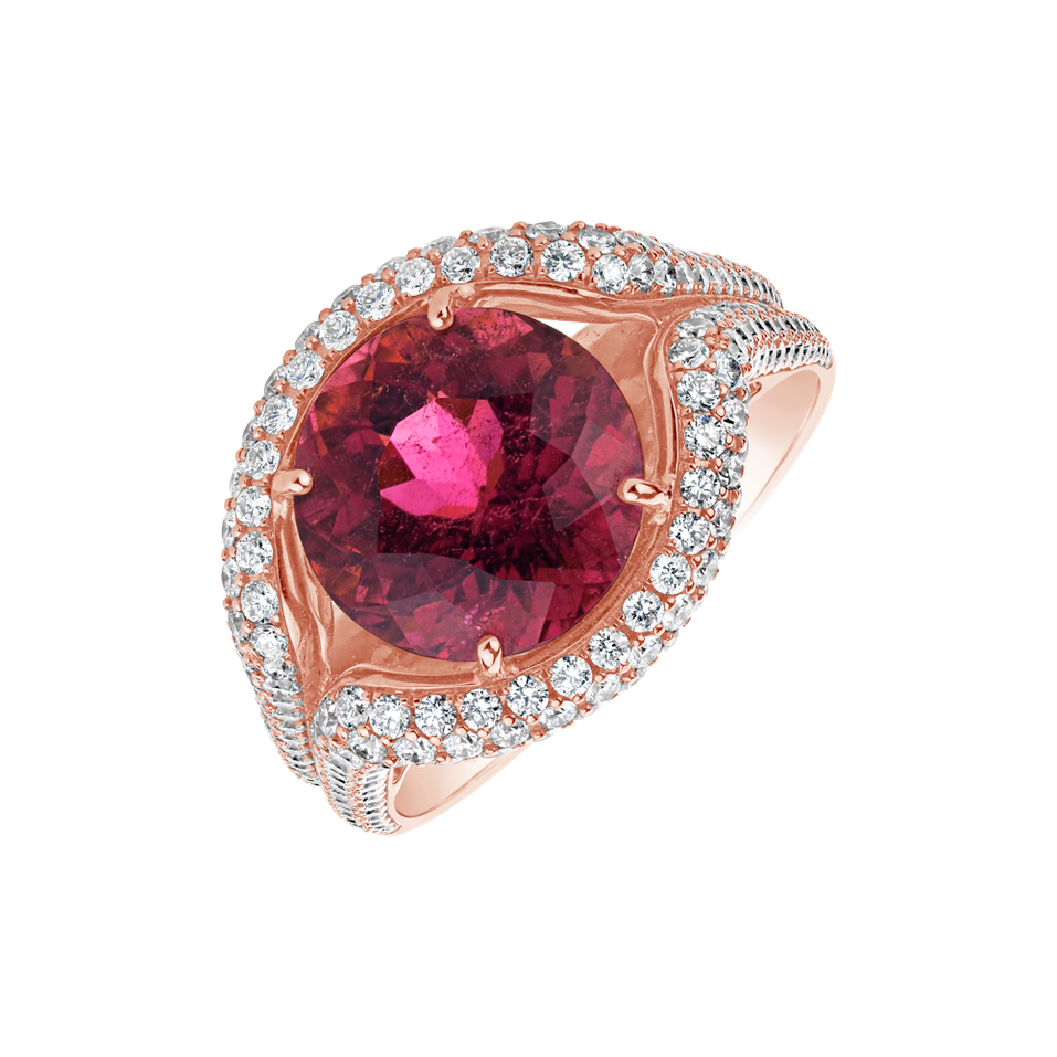 Diamond ring with Tourmalíne Pink Liliana