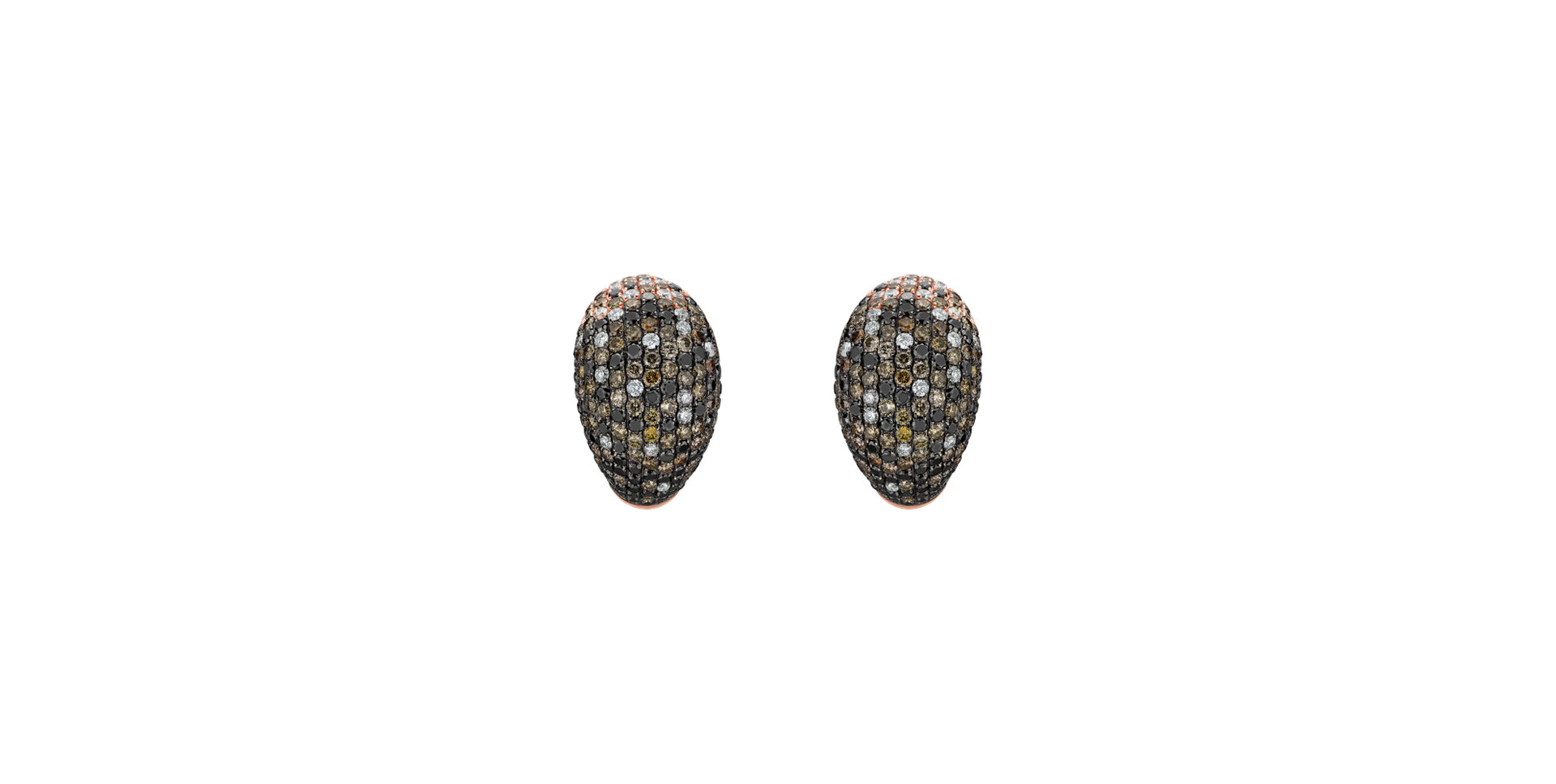 Earrings with white, brown and black diamonds Professor Majestic