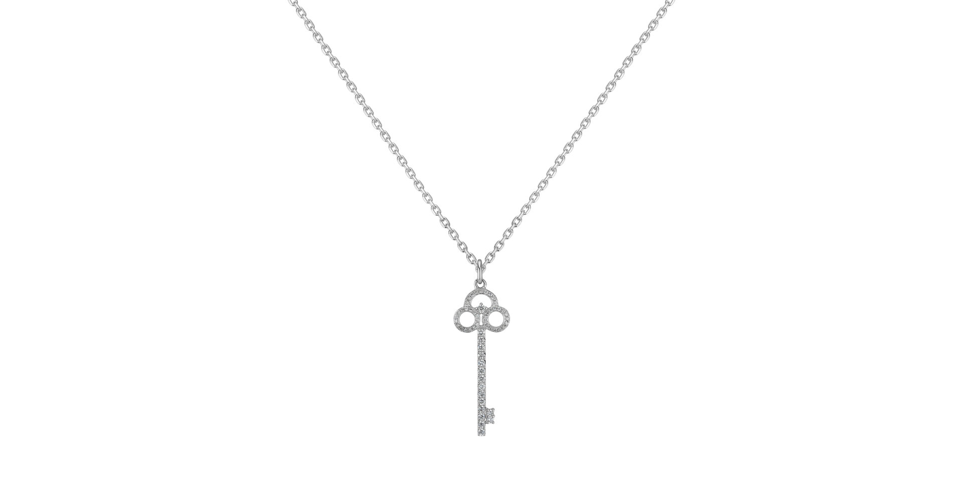 Diamond pendant Gothic Key