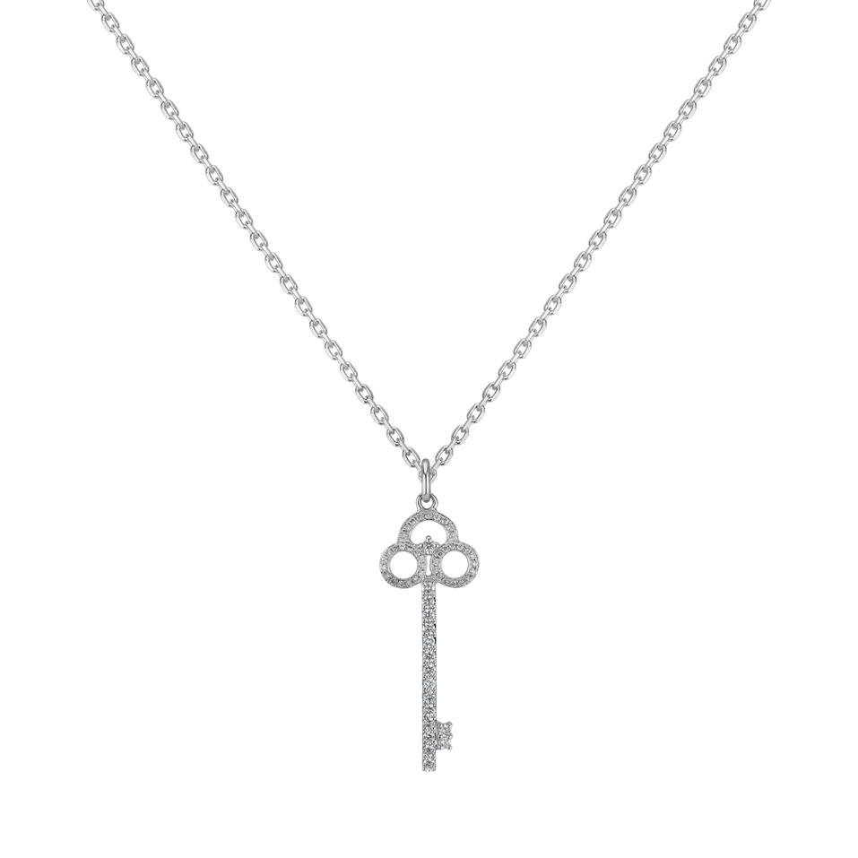 Diamond pendant Gothic Key