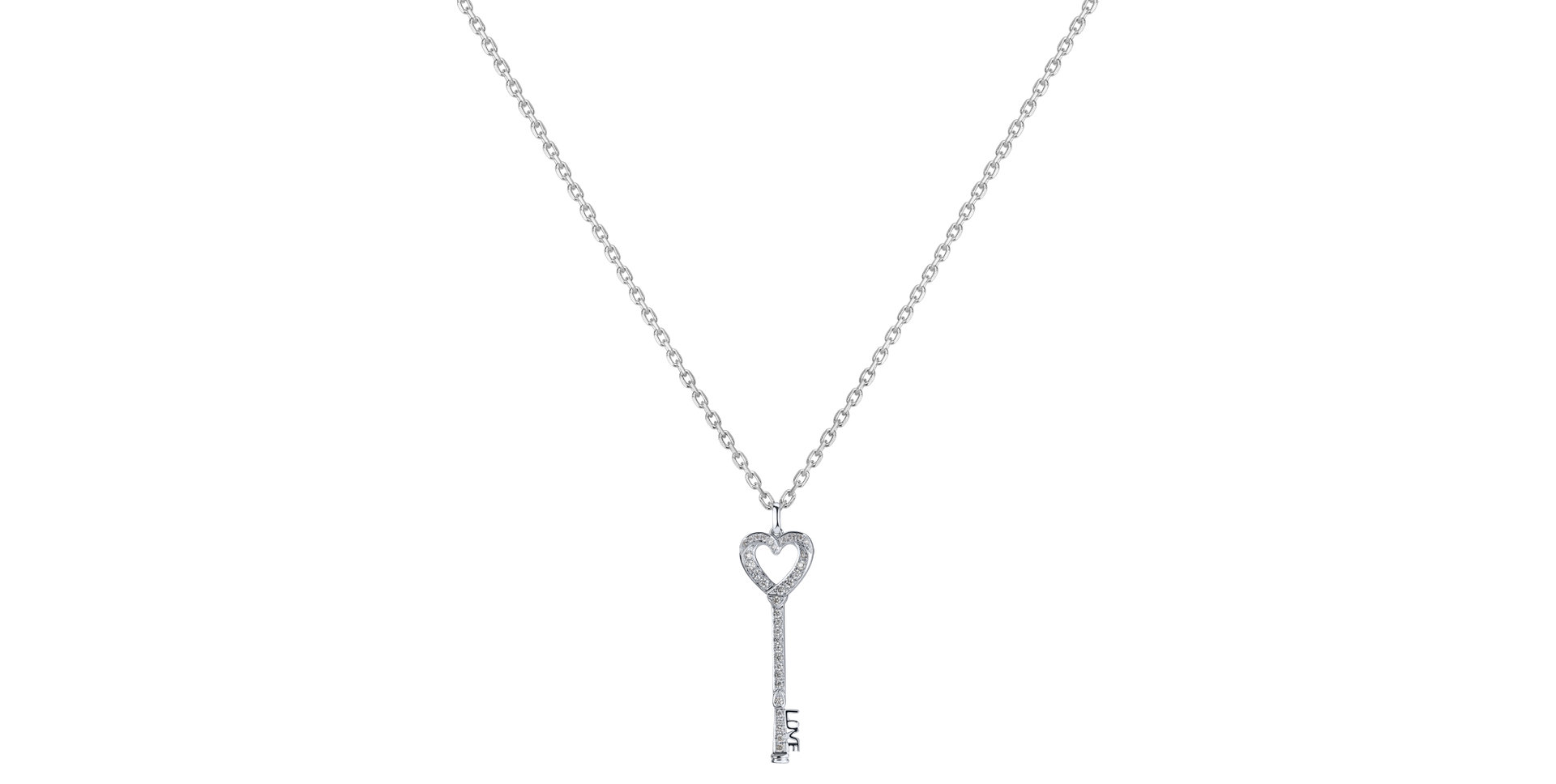 Diamond pendant Heart Key