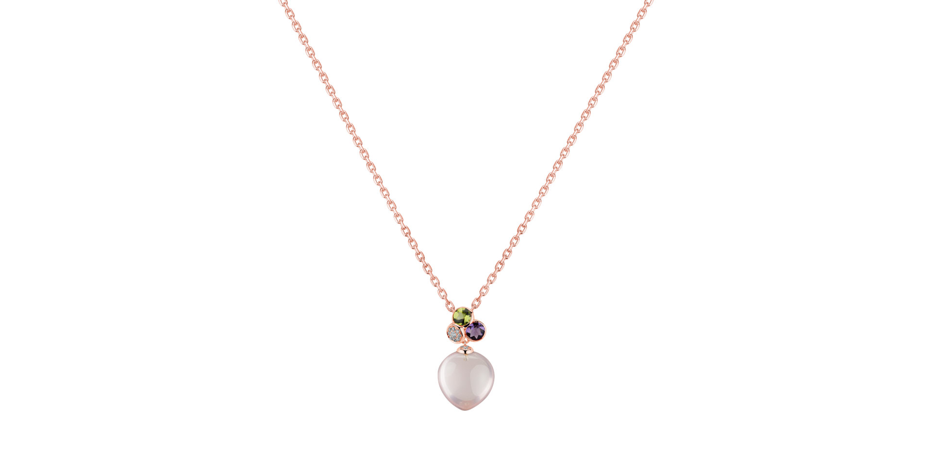 Diamond pendant with gemstones Angel Rainbow