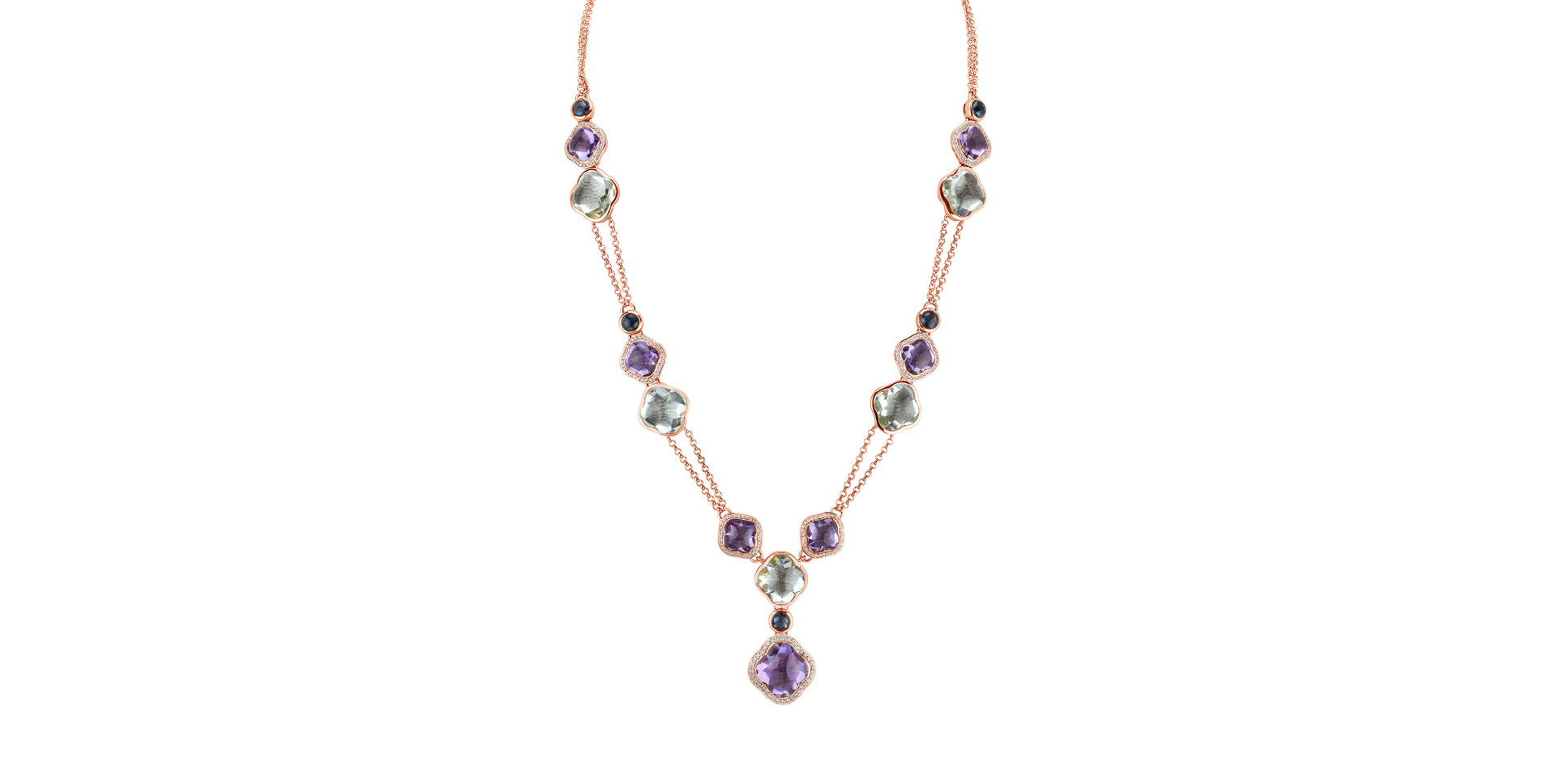 Necklace with Amethyst and Topaz Rainbow Icon
