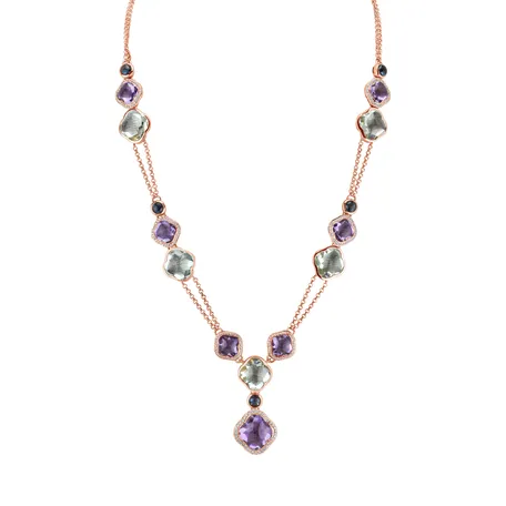 Necklace with Amethyst and Topaz Rainbow Icon