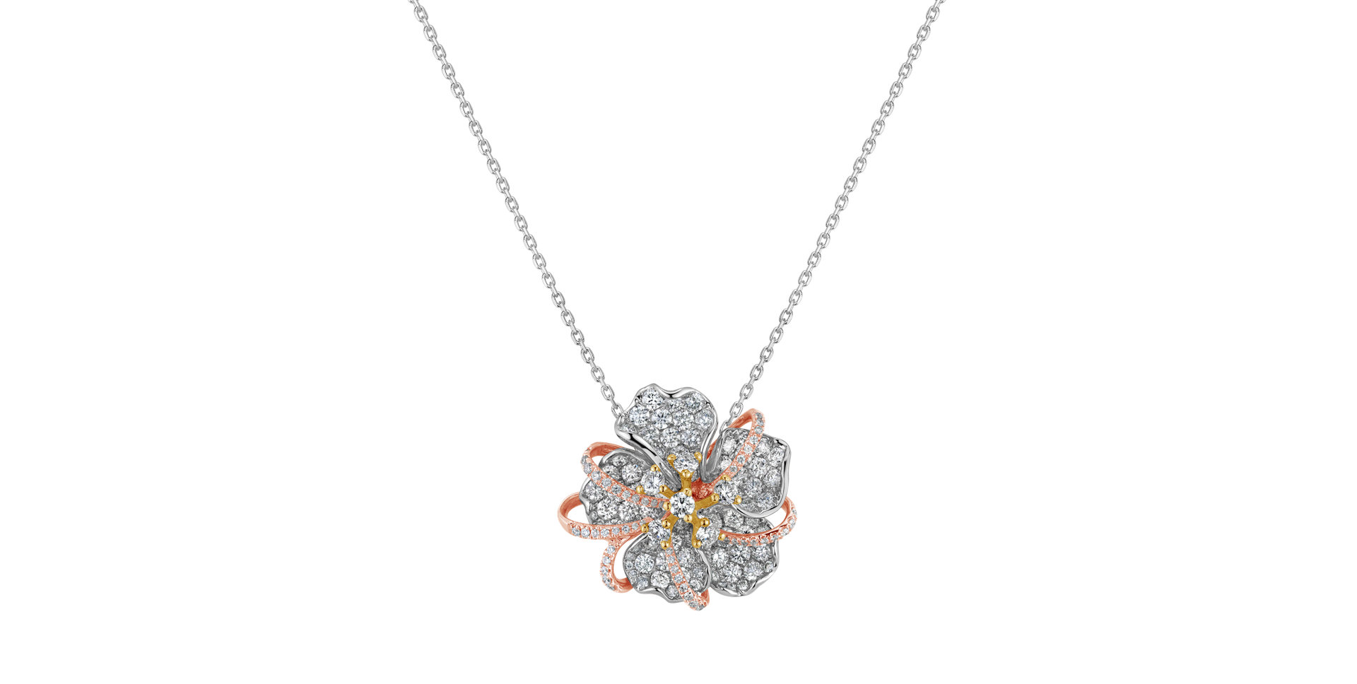 Diamond pendant Eminence of Camellia