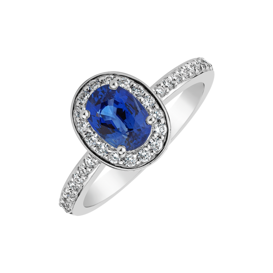 Diamond ring with Sapphire Sapphire Princess