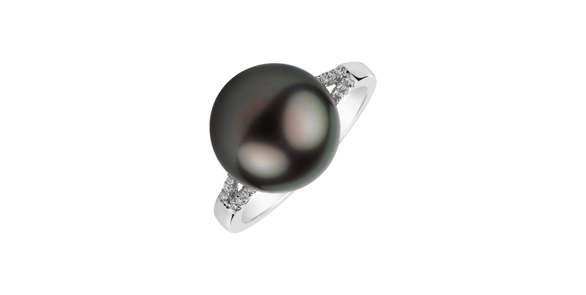 Diamond ring with Pearl Deep Dark Sea