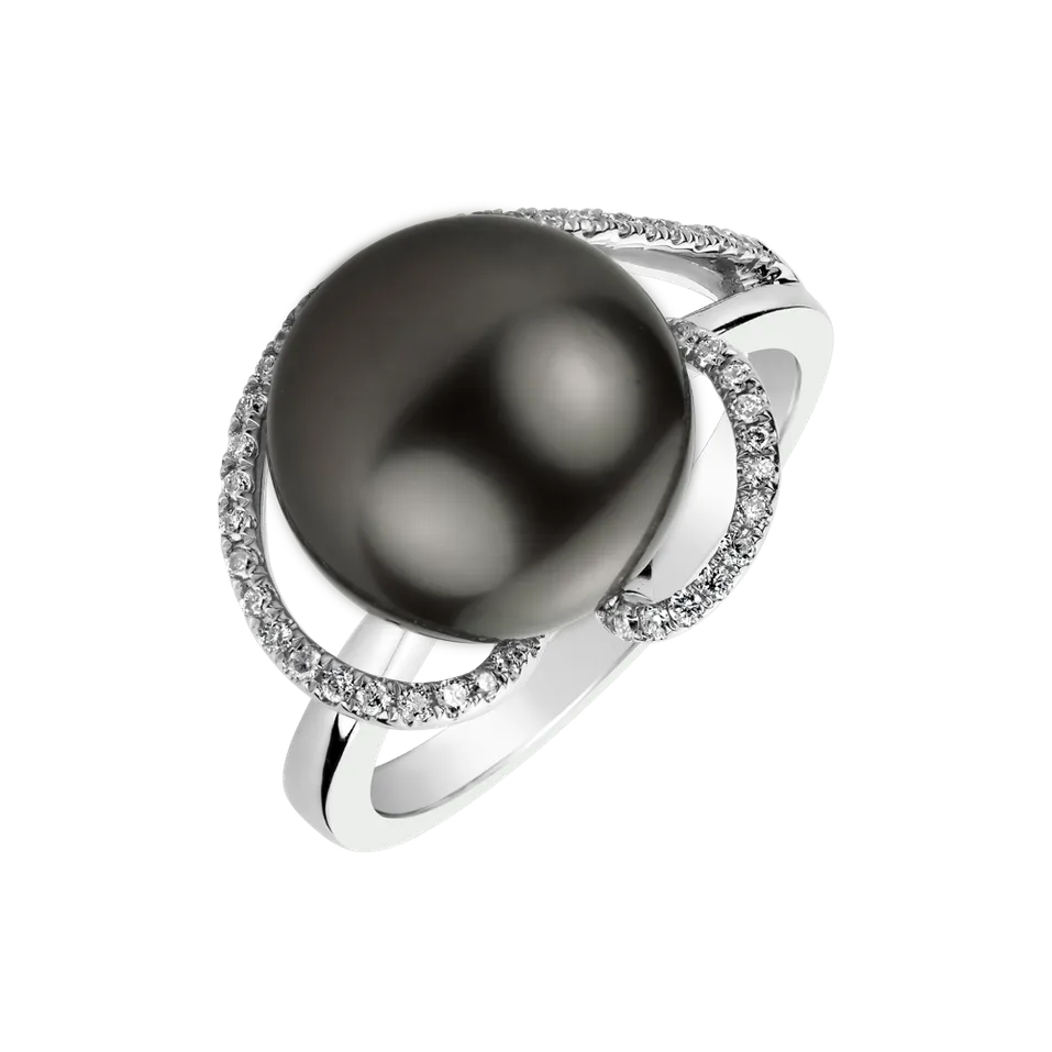 Diamond ring with Pearl Mert