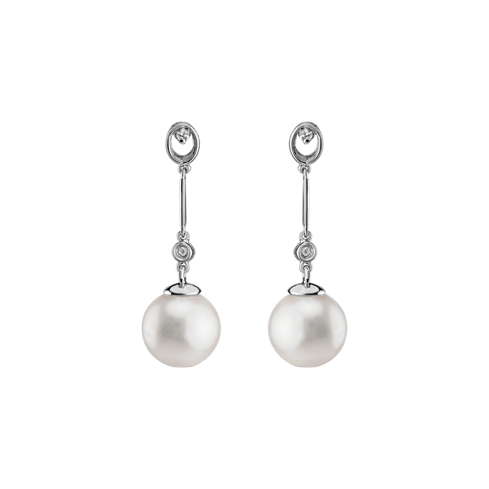 Diamond earrings with Pearl Pontus Magic