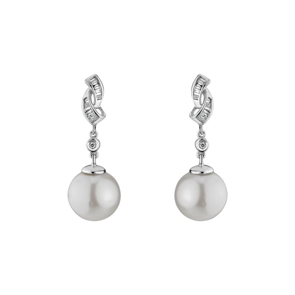 Diamond earrings with Pearl Pure Oasis