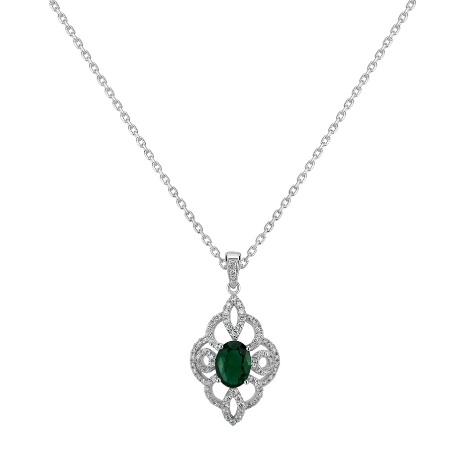 Diamond pendant with Emerald The Center of Temptation