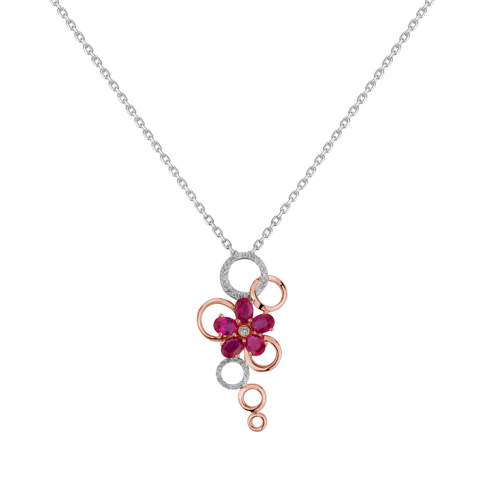 Diamond pendant with Ruby Touch of Spring