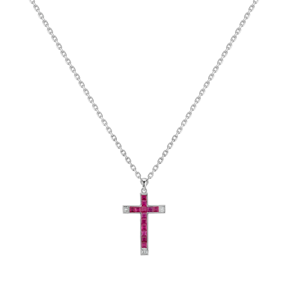 Diamond pendant with Ruby Love Cross