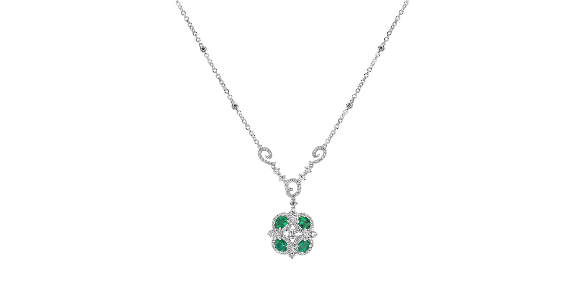 Diamond necklace with Emerald Halfyard