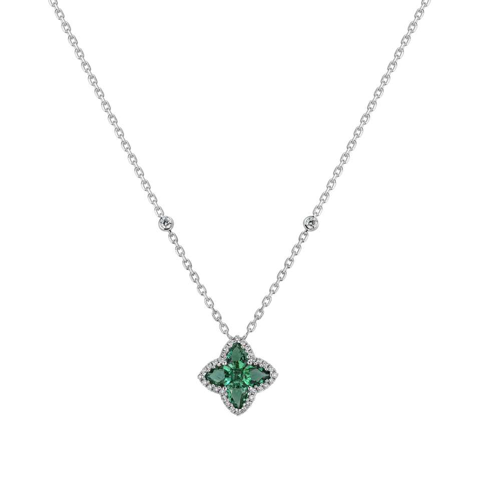 Diamond necklace with Emerald Emerald Enchantment